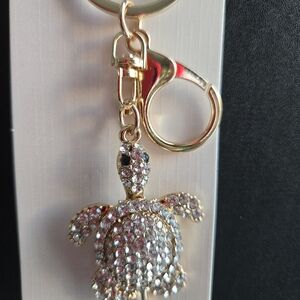 Gold and Silver Crystal Turtle Keychain/Bag Charm 🐢NWT